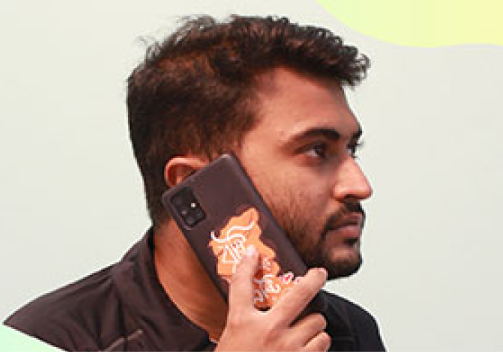 Person holding a phone case